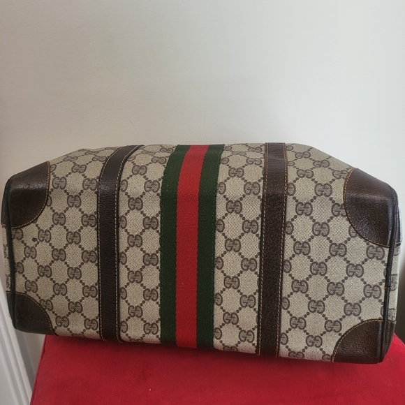 Gucci GG Monogram Supreme Sherry Web Ophidia Boston 35 Authentic Vintage.. - Picture 6 of 16